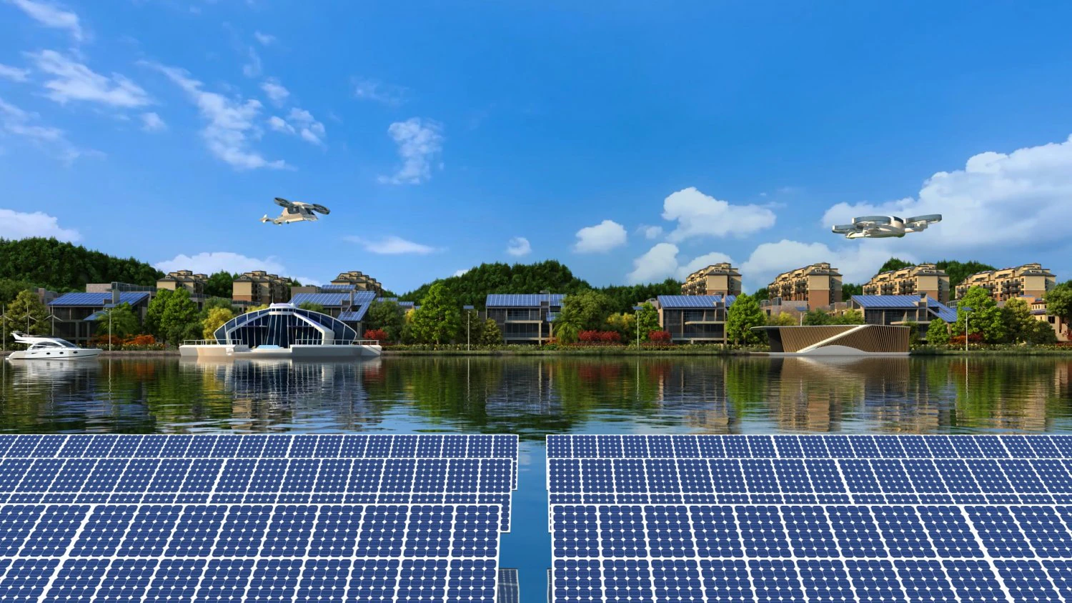 Solar town 3D Model .c4d .max .obj .3ds .fbx .stl .blend 