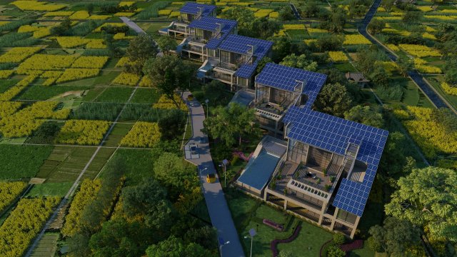 Solar town 3D Model .c4d .max .obj .3ds .fbx .stl .blend 