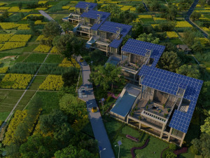 Solar town 3D Model