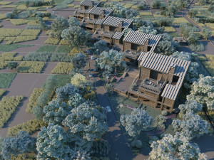Solar town 3D Model