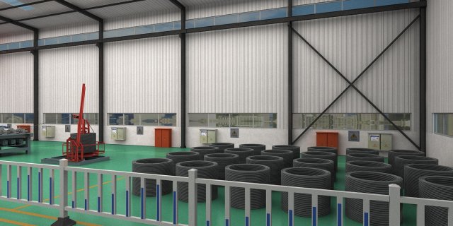 Factory production line Modello 3D .c4d .max .obj .3ds .fbx .stl .blend