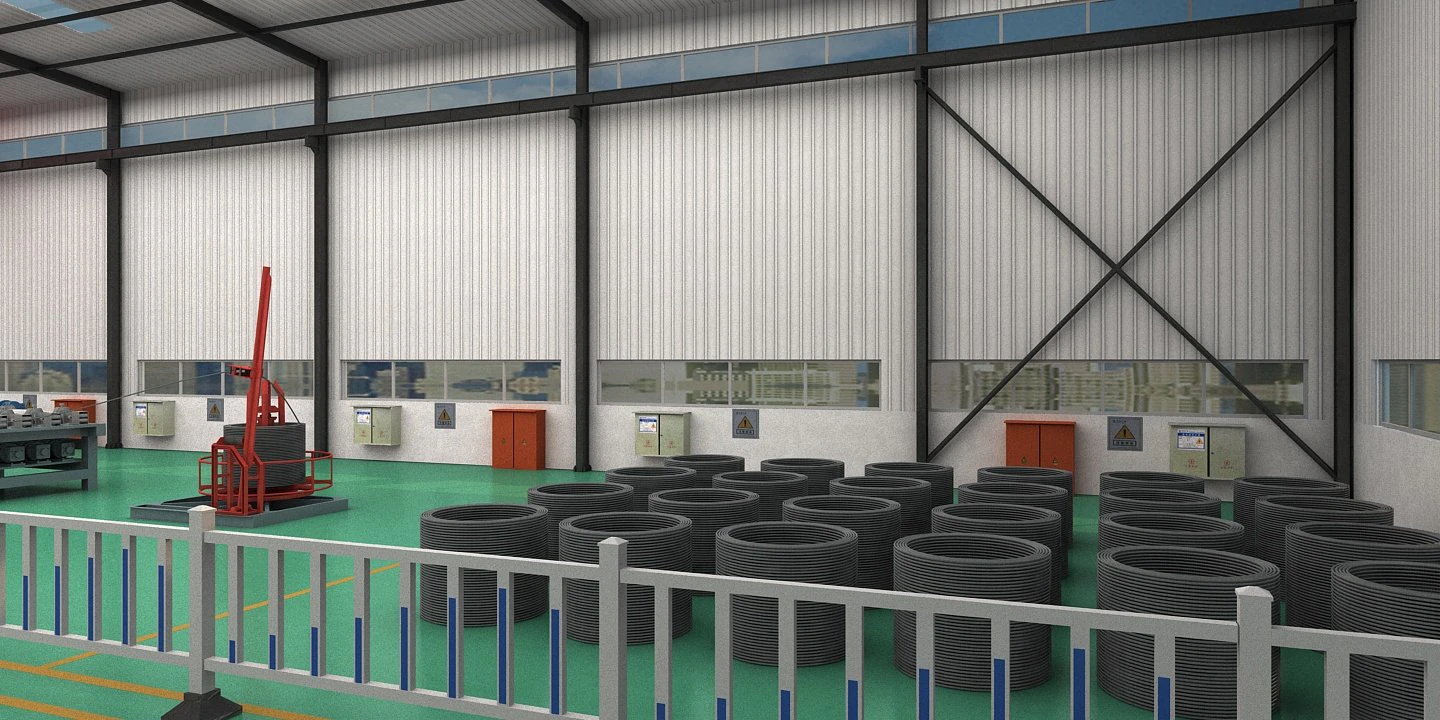 Factory production line 3D Model .c4d .max .obj .3ds .fbx .stl .blend