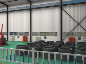 Factory production line 3D Model