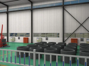 Linha de produção de fábrica Modelo 3D