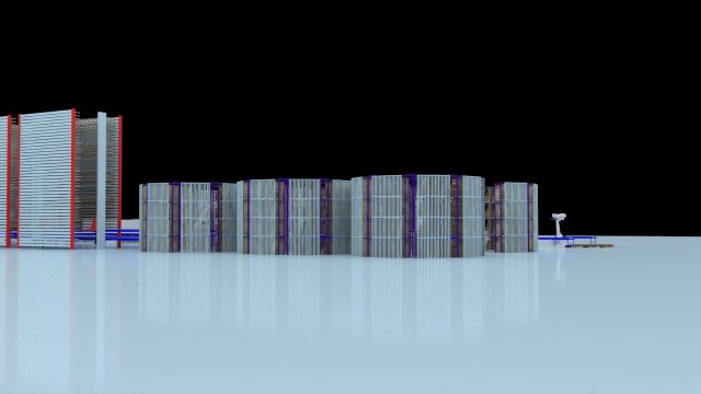 Factory production line 3D Модель .c4d .max .obj .3ds .fbx .stl .blend 