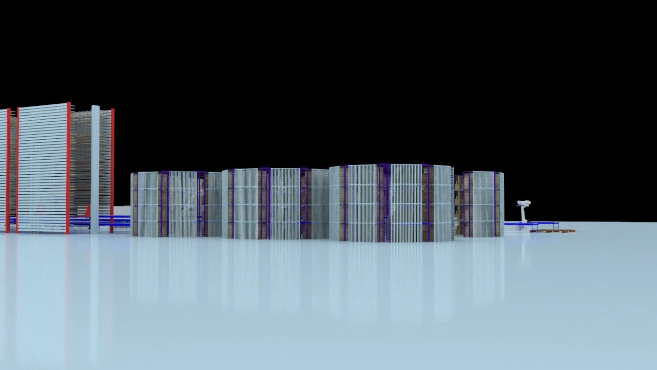 Factory production line 3D Model .c4d .max .obj .3ds .fbx .stl .blend 
