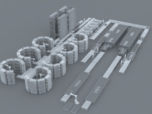 Factory production line 3D Модель