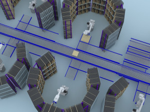 Factory production line Model 3D