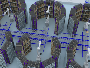 Factory production line Model 3D