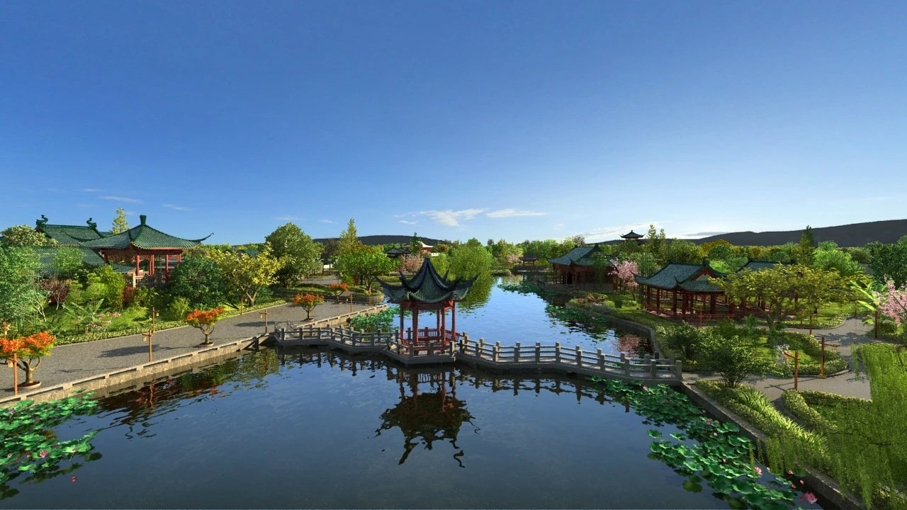 Ancient garden 3D Model .c4d .max .obj .3ds .fbx .stl .blend 