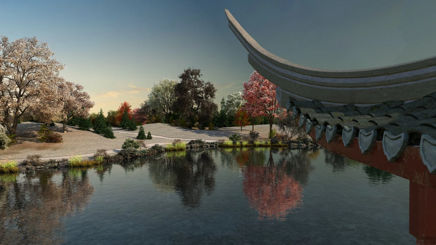 Riverside in autumn 3D Model .c4d .max .obj .3ds .fbx .stl .blend