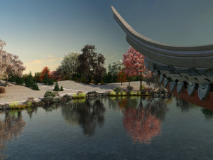 Riverside in autumn 3D Model