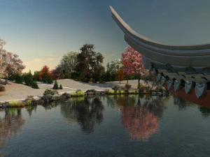 Nad rzeką jesienią Model 3D