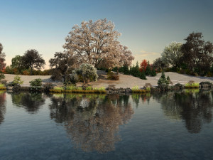 Riverside in autumn 3D Model