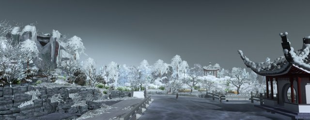 Snow scene Model 3D .c4d .max .obj .3ds .fbx .stl .blend 