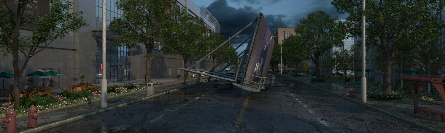 Building collapsed 3D Model .c4d .max .obj .3ds .fbx .stl .blend 