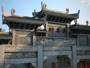 Gapura yang dihias Model 3D