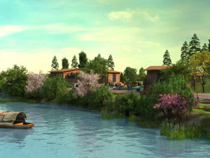 Casa no lago Modelo 3D