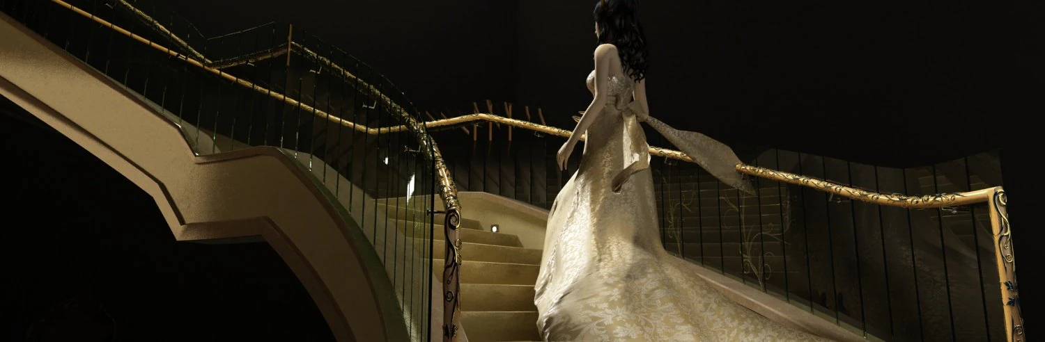 Woman going upstairs 3D Model .c4d .max .obj .3ds .fbx .stl .blend