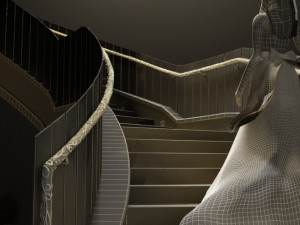 Woman going upstairs 3D Model