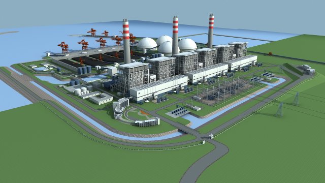 Power plant Modèle 3D .c4d .max .obj .3ds .fbx .stl .blend 
