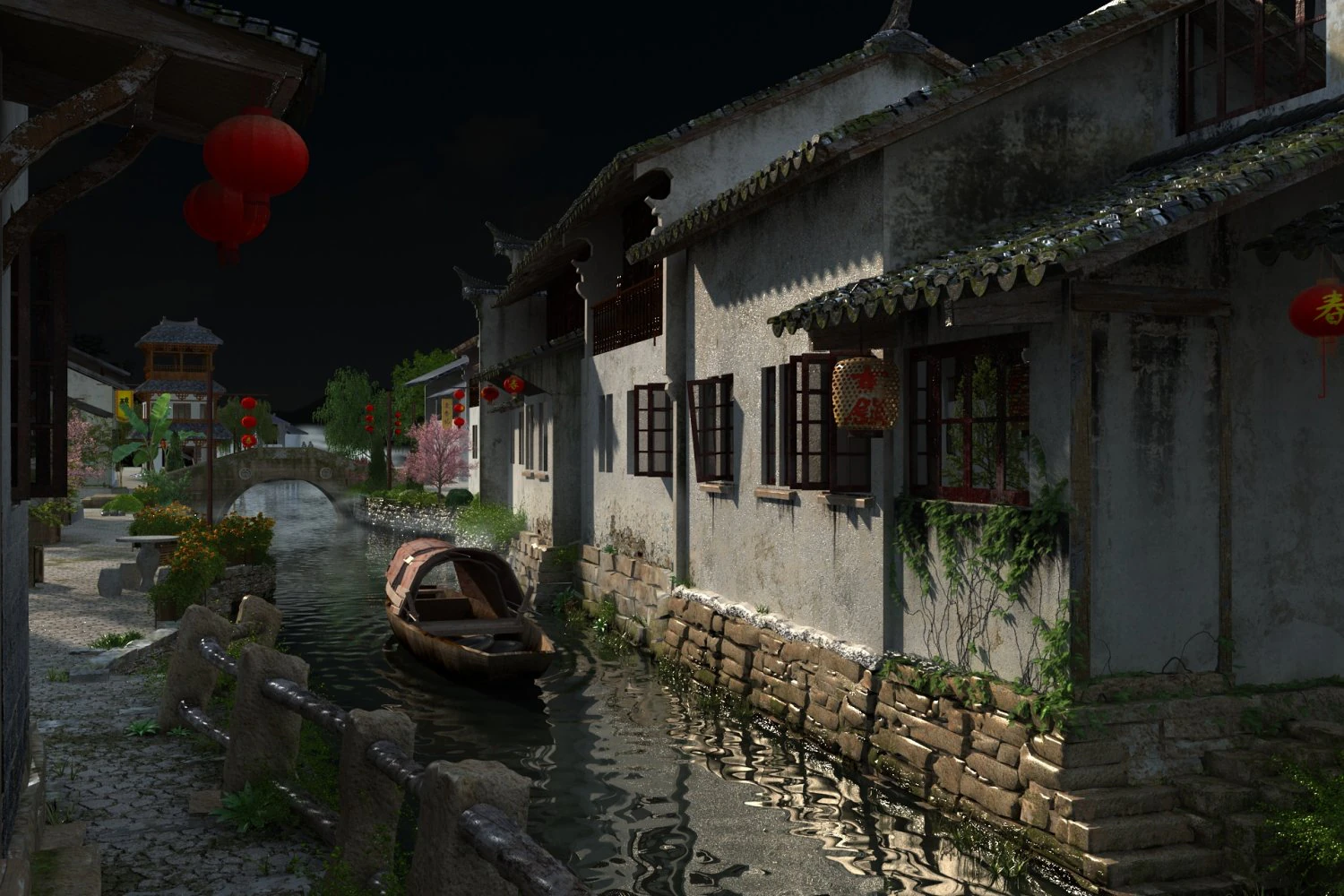 Ancient town 3D Model .c4d .max .obj .3ds .fbx .stl .blend