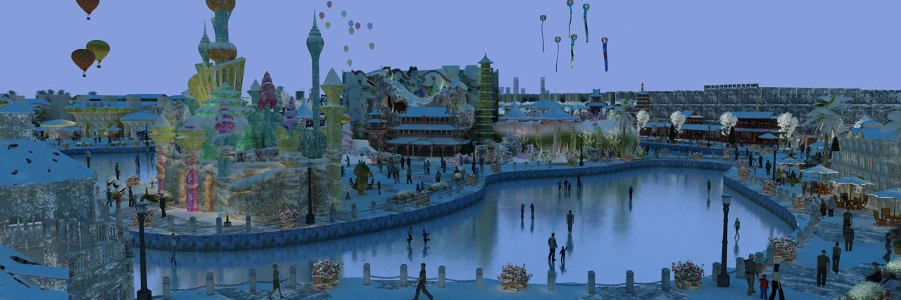 Amusement park 3D Model .c4d .max .obj .3ds .fbx .stl .blend 