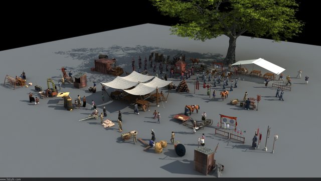 Ancient market 3D मॉडल .c4d .max .obj .3ds .fbx .stl .blend 