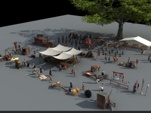Ancient market 3D 模型