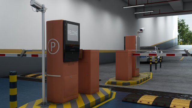 Parking lot entrance Modelo 3D .c4d .max .obj .3ds .fbx .stl .blend 