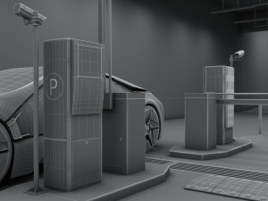 Parking lot entrance Modelo 3D
