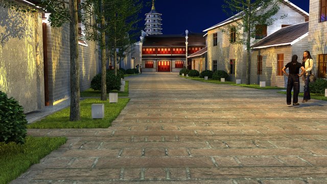 Night view 3D Модель .c4d .max .obj .3ds .fbx .stl .blend 