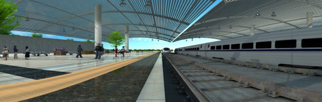 High-speed railway station 3D Модель .c4d .max .obj .3ds .fbx .stl .blend