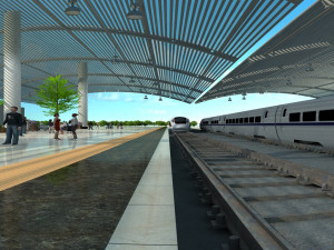 High-speed railway station 3D 모델