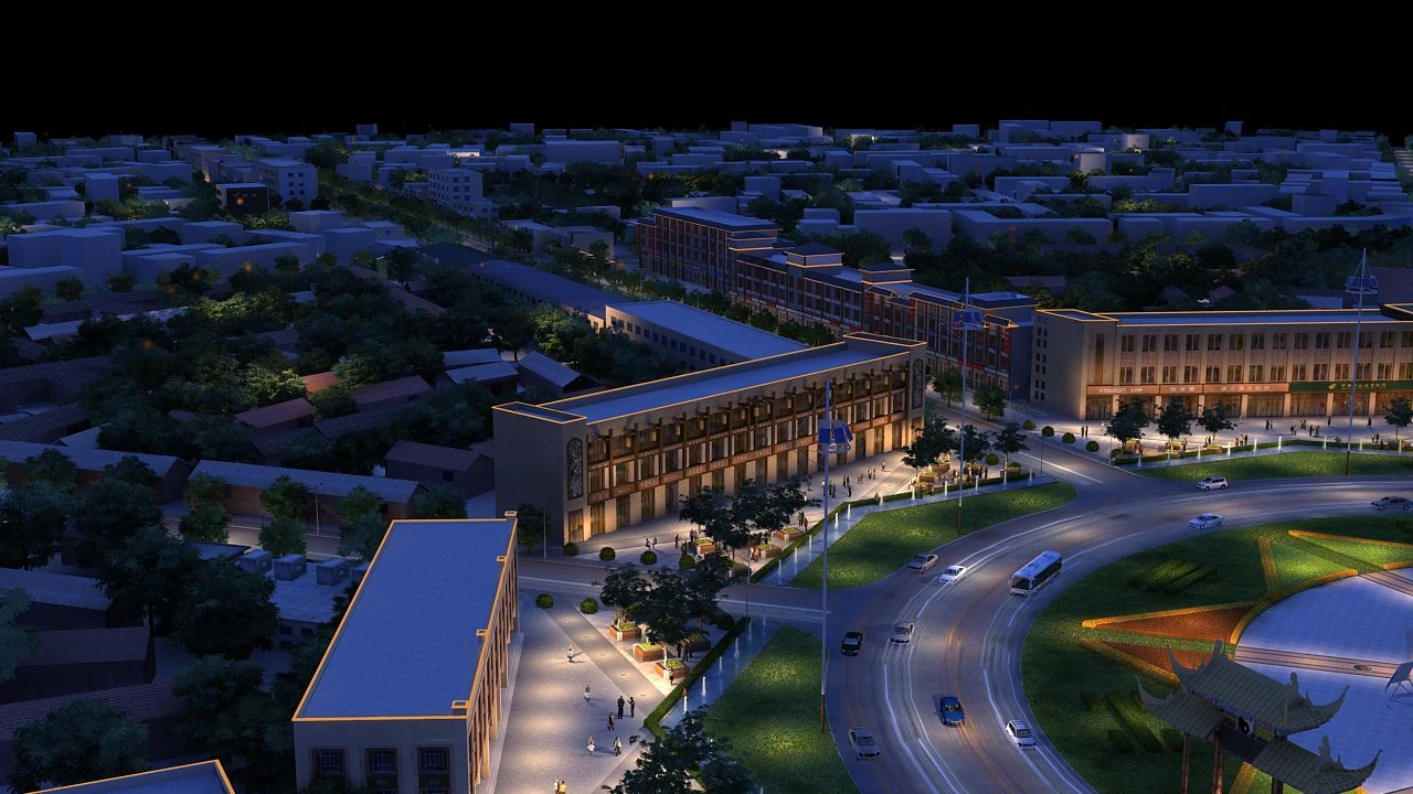 Night view 3D Model .c4d .max .obj .3ds .fbx .stl .blend