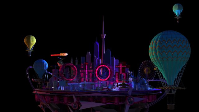 Music City 3D Модель .c4d .max .obj .3ds .fbx .stl .blend 