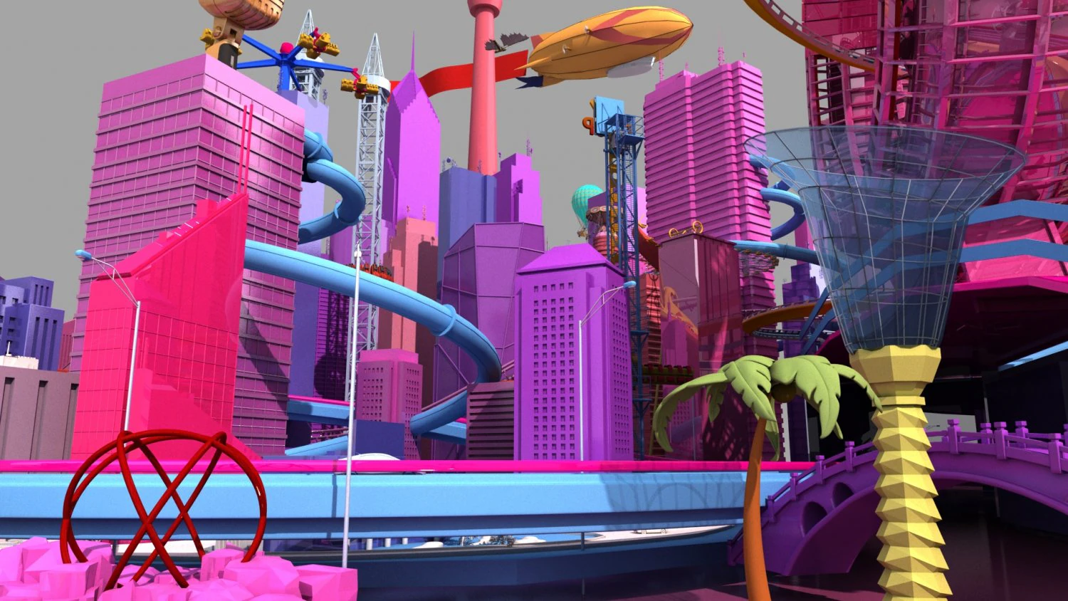 Music City 3D Model .c4d .max .obj .3ds .fbx .stl .blend 