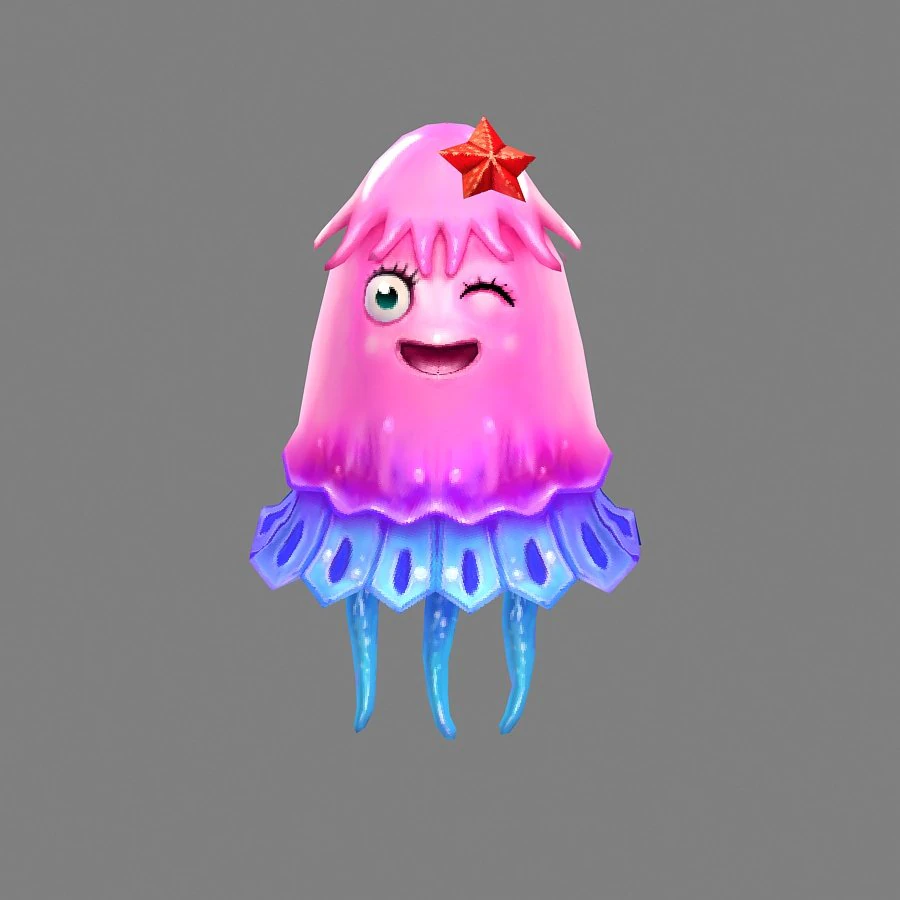 Cartoon jellyfish 3D Model .c4d .max .obj .3ds .fbx .stl .blend 