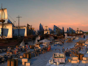 Старовинна пристань 3D Модель