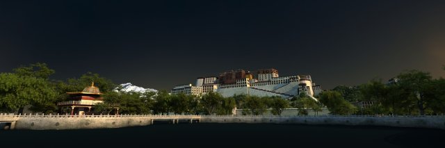 Tibet Potala Palace 3D Model .c4d .max .obj .3ds .fbx .stl .blend