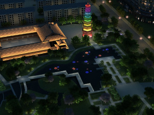 Ancient night view 3D Model