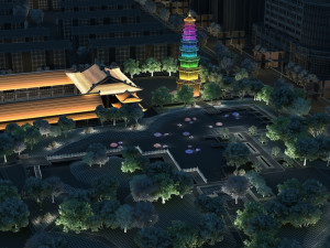 Ancient night view 3D Model