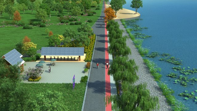 Runway around the lake Modelo 3D .c4d .max .obj .3ds .fbx .stl .blend 