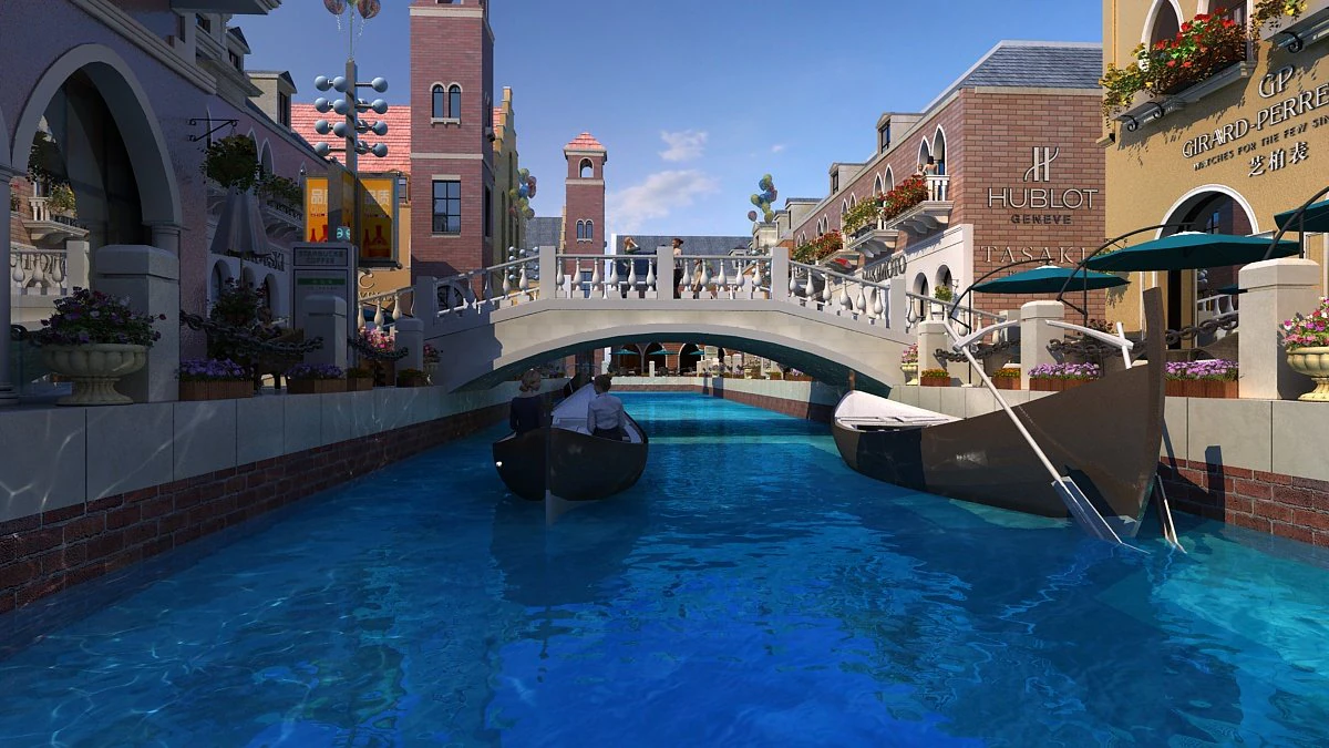 Water city 3D Model .c4d .max .obj .3ds .fbx .stl .blend 