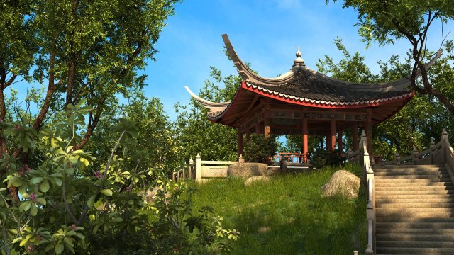 Gazebo Model 3D .c4d .max .obj .3ds .fbx .stl .blend 