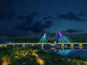 Night view of bridge 3D मॉडल