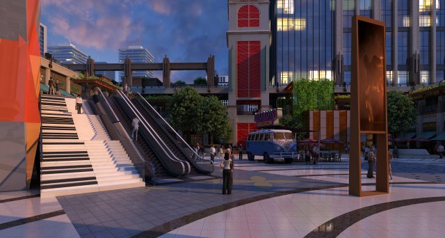 Urban architecture 3D Модель .c4d .max .obj .3ds .fbx .stl .blend 