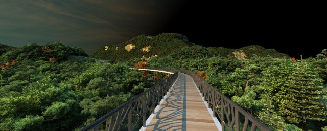 Mountain bridge Model 3D .c4d .max .obj .3ds .fbx .stl .blend 
