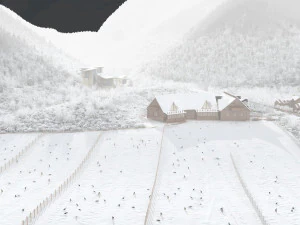 Snow in the mountains 3D Model