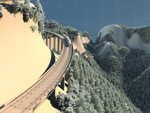 Mountain railway 3D Model